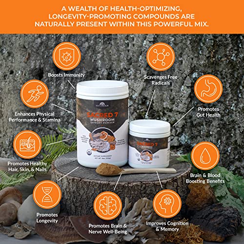 Naturealm - Sacred 7 Mushroom Extract Powder - Filler-Free - Organic - 100 Percent Fruiting Bodies - 8 Oz - Image 6