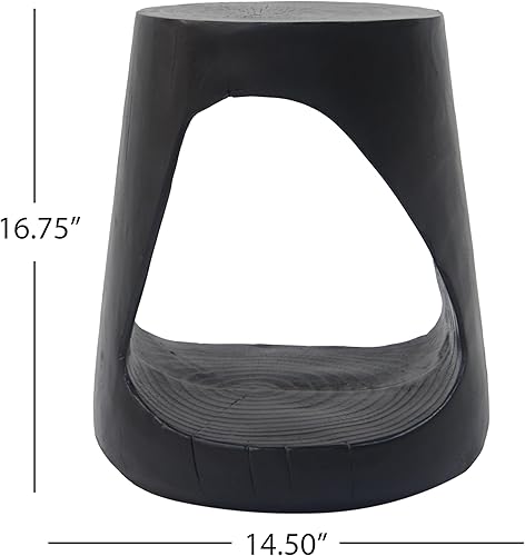 Miniatura 10 de kevinplus Mesa auxiliar redonda de madera para sala de estar, mesa auxiliar retro en relieve para apartamento, dormitorio, oficina (diámetro 20.5 x