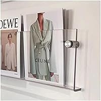 ROYALITA 2-Pack Clear Acrylic Magazine Holder 17" Wall Mounted Rack - Brochure Record Bookshelf for Office Home Waiting Room