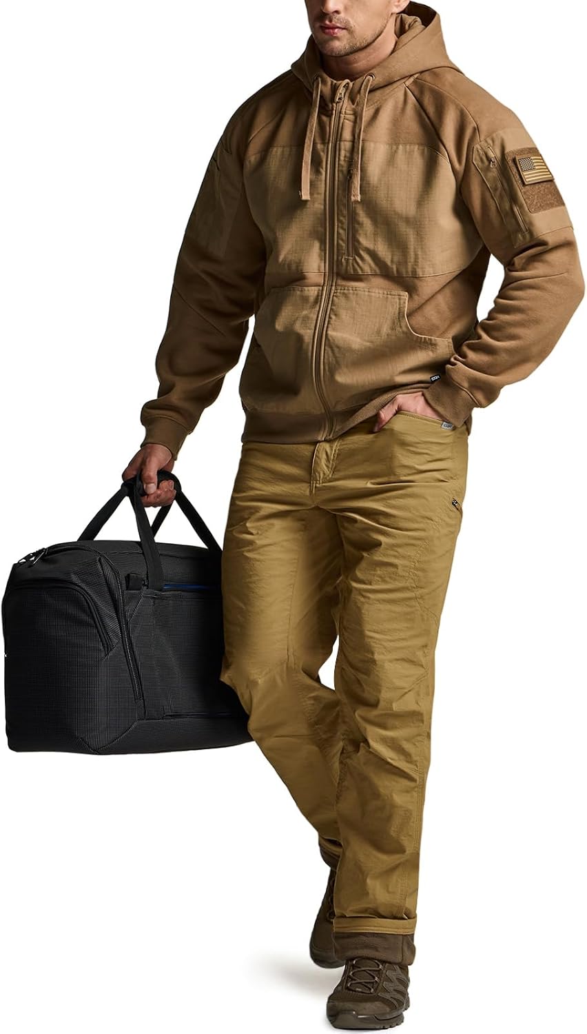 CQR Men's Winter Fleece Lined Pants, Water-Resistant Outdoor Stretch Work Pants, Windproof Casual Pants with Pockets - Image 3