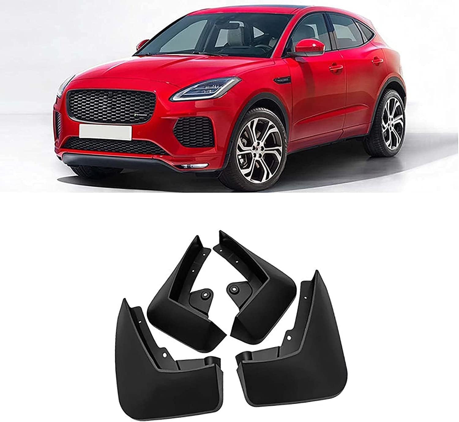 RSCBB 4 Pcs Car Mud Flaps Splash Guards for Jaguar E-PACE 2017-2021, Easy Installation Mudguards Front Rear Mud Flaps Splashproof Waterproof Car Accessories