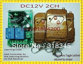 DC12V 2CH 3Transmitter 1Receiver Remote Control Light on Off Switch 315/433MHZ Momentary Toggle Latched 2 Relay Indicator