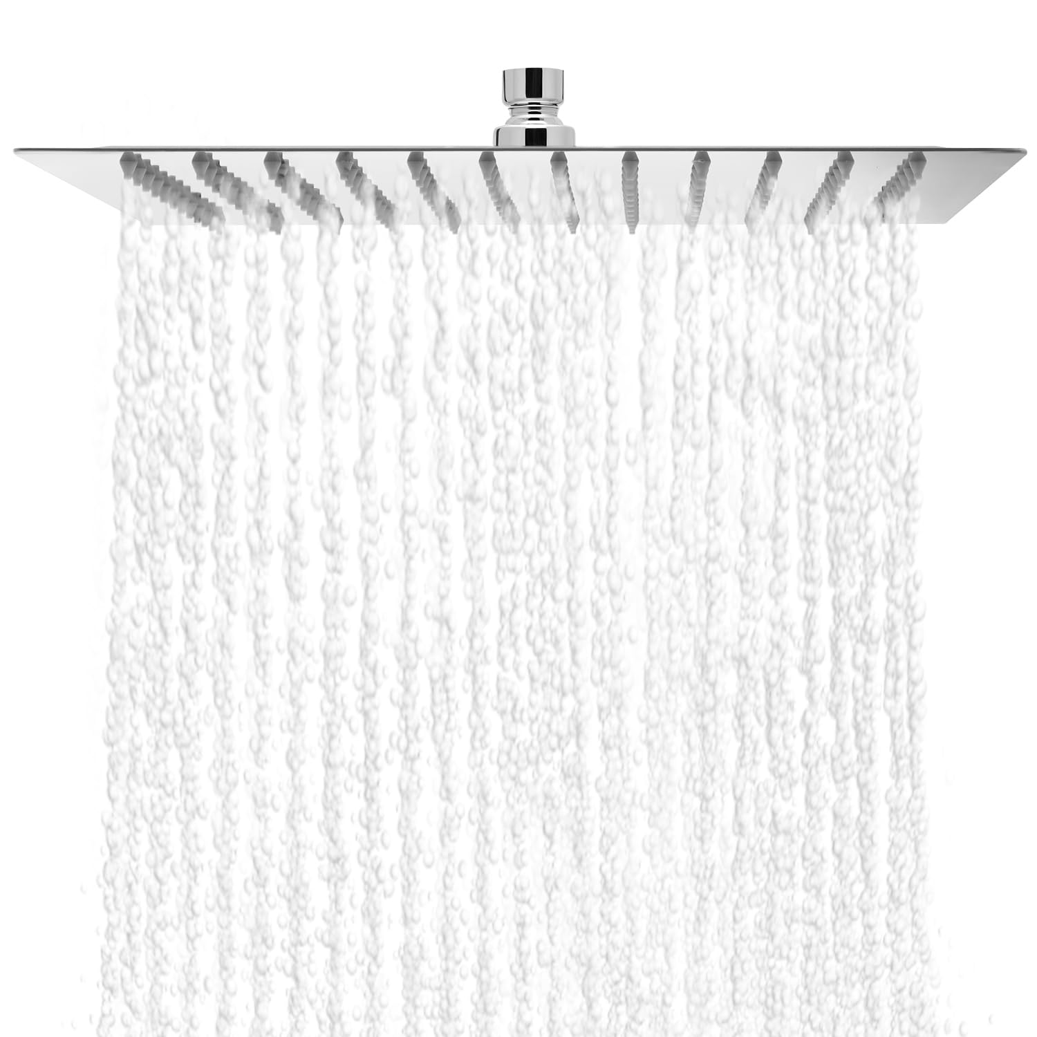 QWORK® Rociador para Ducha Cuadrado de 30 cm de Acero Inoxidable - Alcachofa Ducha Grande con Tecnología de Aire y Resistencia al Rayado