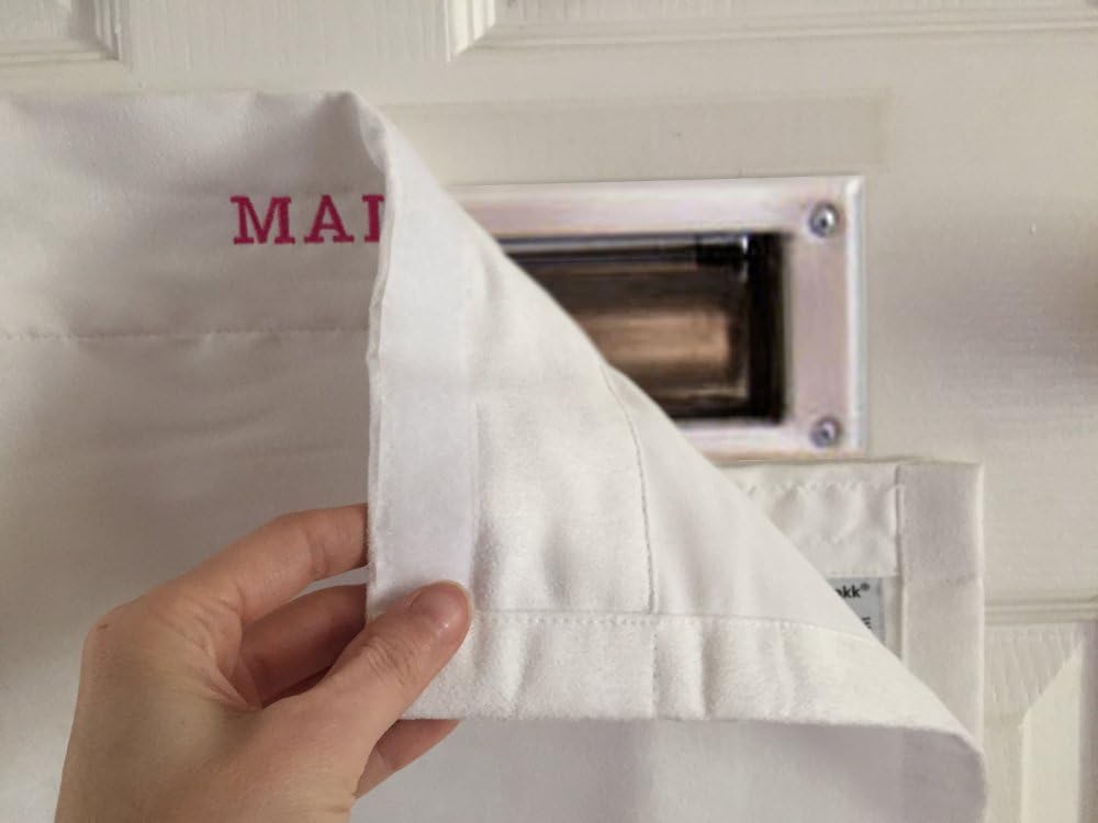 SNAIL SAKK: Mail Catcher for Mail Slots - White W/Pink. No More Mail on The Floor! Plus Many Other Benefits!