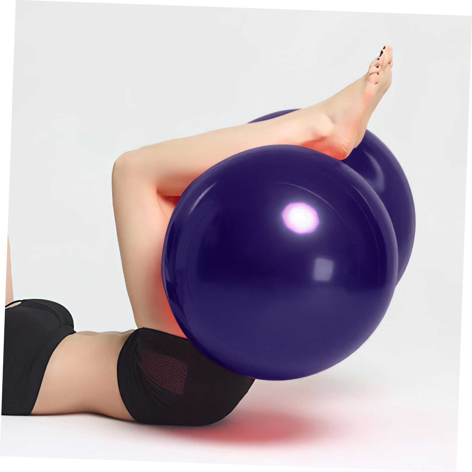 Lila Gymnastikball aus PVC Anti Burst 45x70cm mit Pumpe für Yoga Fitness und Tanz