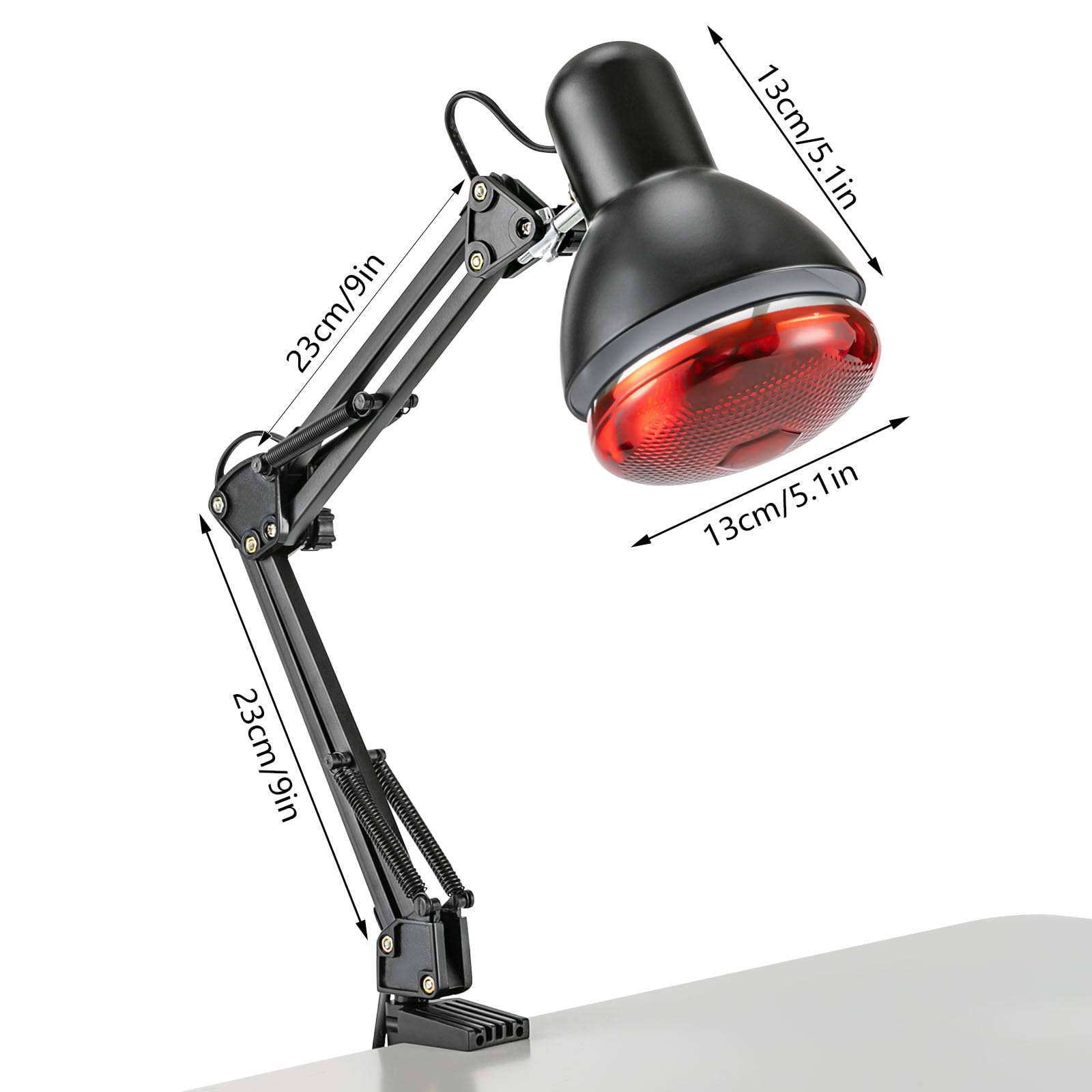 Lampe LED rouge 150W infrarouge avec support pour thérapie de lumière infrarouge 360°