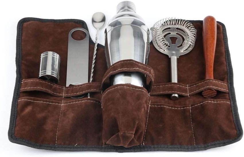 Cocktail Shaker Set Stainless Steel 7 Pcs Bartender Kit Cocktail Whisk Bar Tools Wine Shakers for Party 550ml 750ml(750ml)