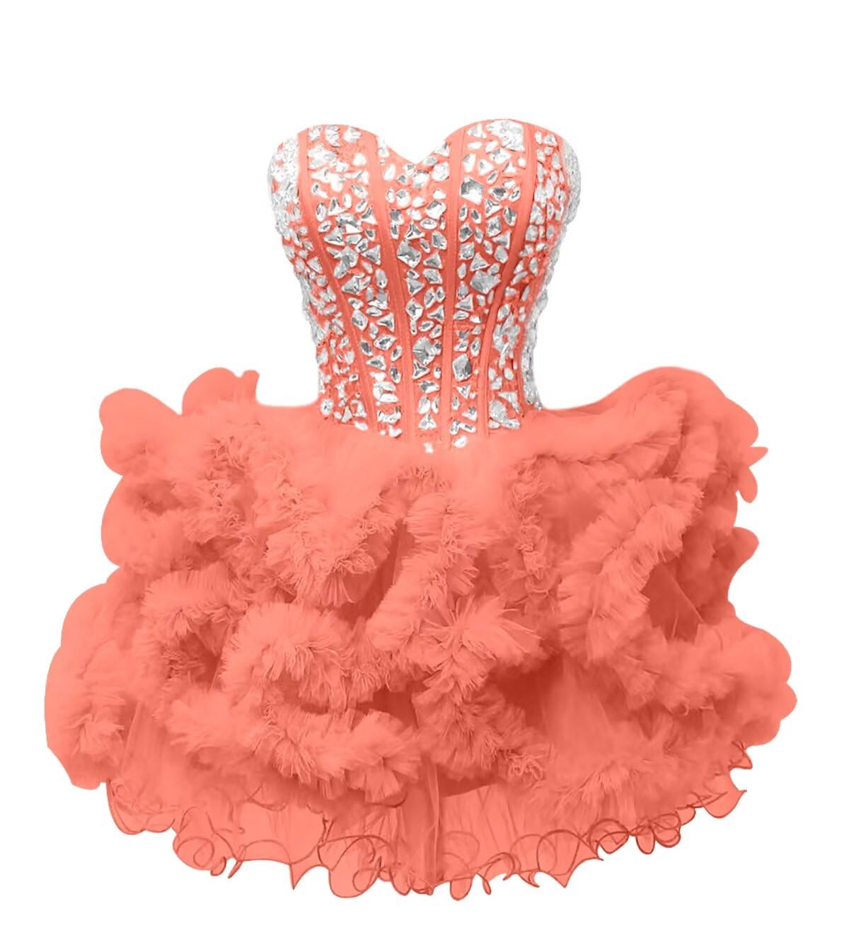 Tulle Homecoming Dresses Sparkling Teens Quinceanera Dresses Ball Gown Short Cocktail Performance Prom Dresses for Junior