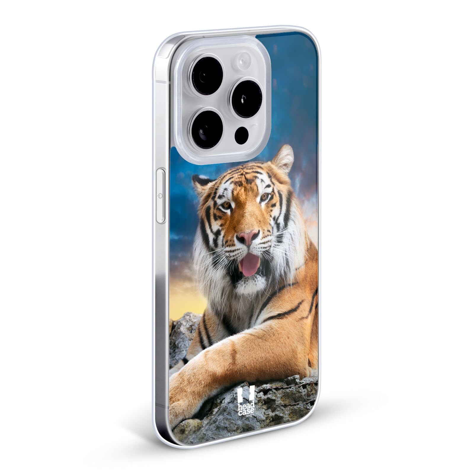 Head Case Designs Tigre Cielo Sfondo Animali Selvatici Custodia in Gel [Protezione di Grado Militare] Compatibile con Apple iPhone 14 PRO E Compatibile con MagSafe