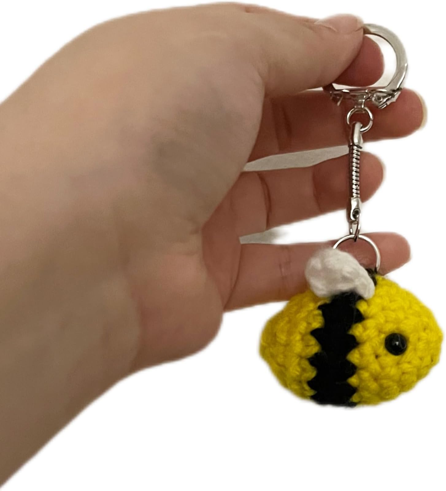Cute Mini Honey Bee Plush Crochet Keychain
