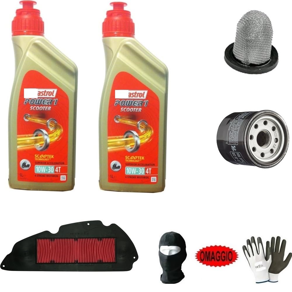 TAGLIANDO-MANUTENZIONE COMPLETO MOTORE CAMBIO LUBRIFICANTE C- ASTROL 10W30 SCOOTER SEMISINTETICO FORMULA 10W30 4T SUPER ACCELLERAZIONE FILTRO OLIO+FILTRO ARIA PER DERBI DRX 250