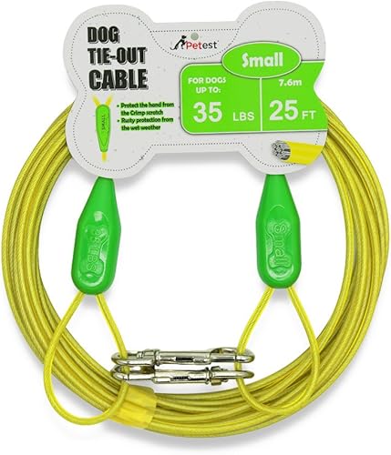 Miniatura 31 de Petest Cable de amarre de 25 pies con cubierta de crimpado para perros súper grandes de hasta 250 libras Negro & rojo,Negro y plata,Azul y
