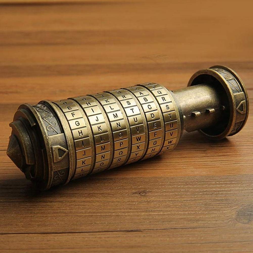 ダヴィンチのダイヤルロック式ボックス。ゴールド。 Cryptex Puzzle (Da Vinci Code) -GOLD COLOR-! – Puzzle Box World