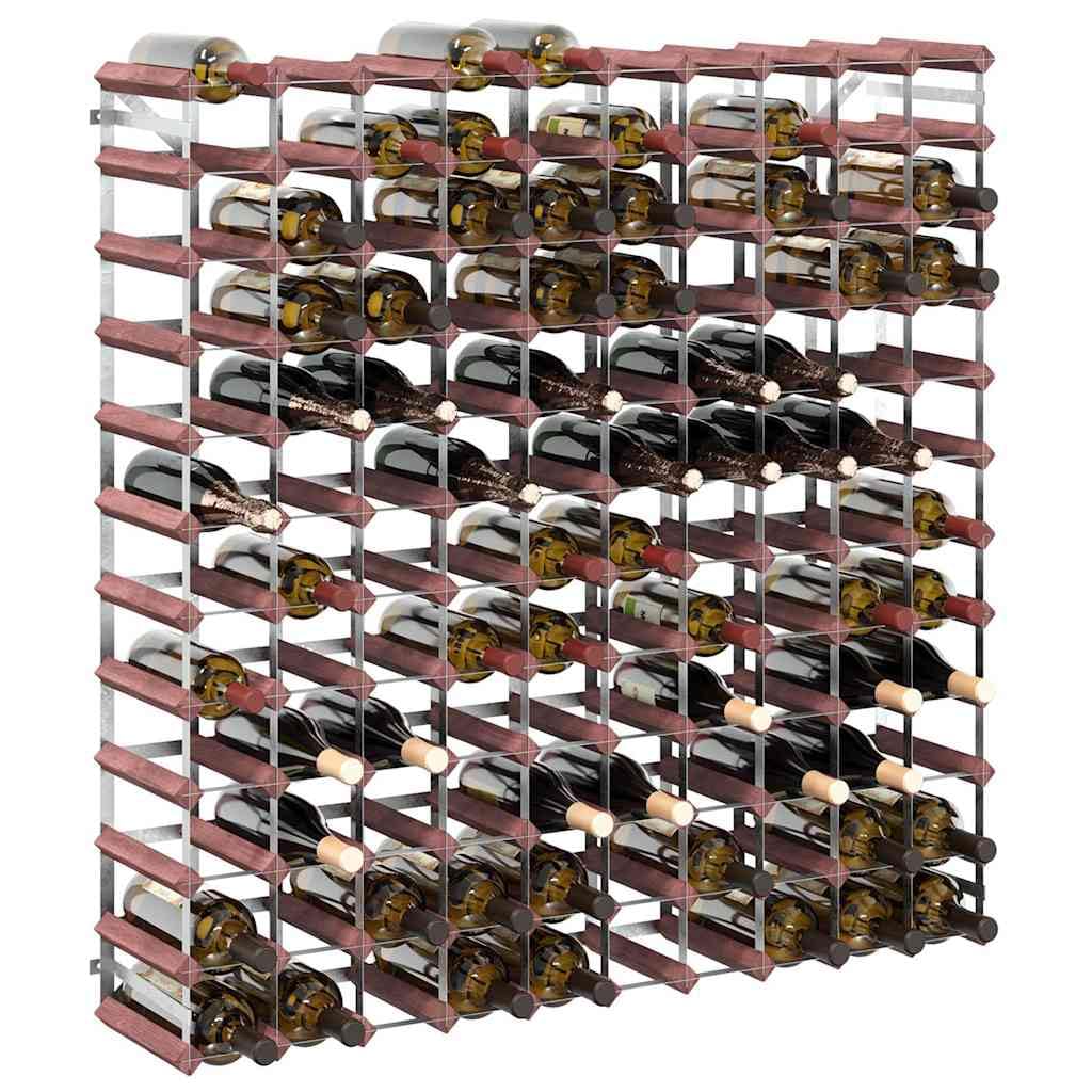Estante para 120 Botellas de Vino, Marrón, Madera de Pino Maciza, 12
