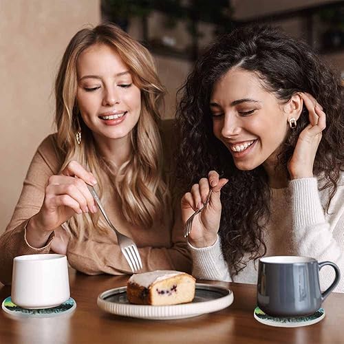Miniatura 7 de Hermoso posavasos de ojos para mujer, diseño de cejas negras, juego de 2 posavasos únicos para bebidas de cerveza para mesa de café, vasos, bares,
