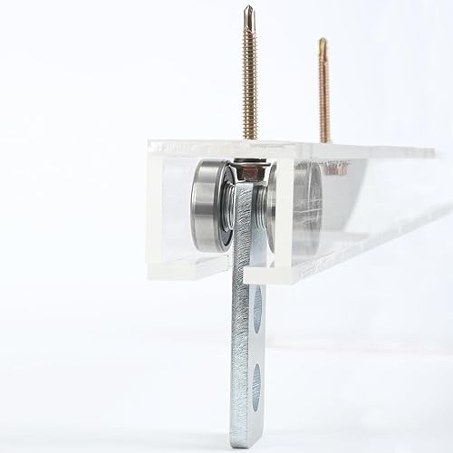 Miniatura 4 de Fuperoo Rodillos de montaje de carro de 2 ruedas. Montaje de carro de rodamientos. La parte superior del carro tiene espacio para tornillos de