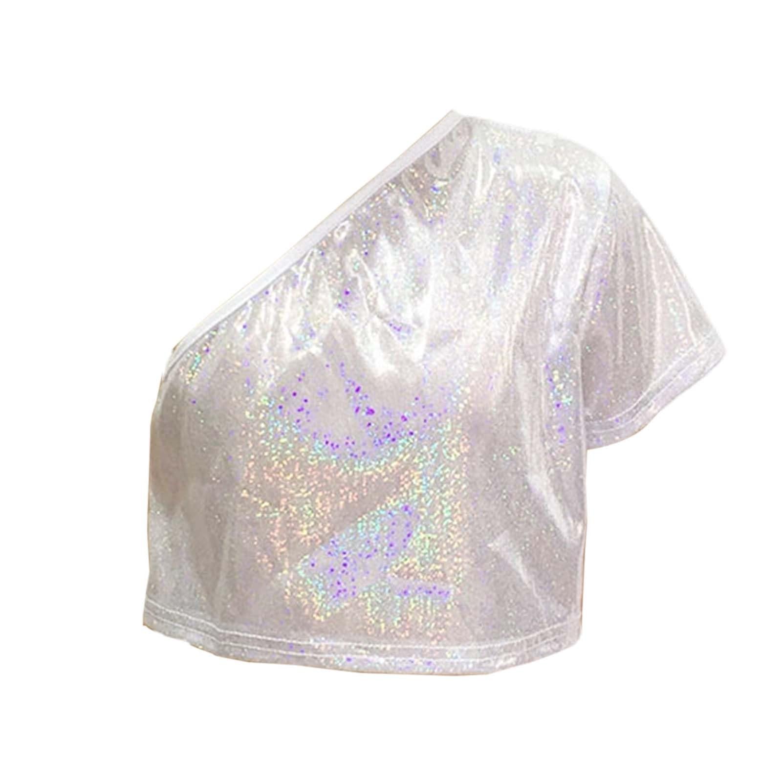 Camiseta para niña 2026, camiseta de niña con parte superior sin hombros y microestampado integral, camiseta deportiva de color liso casual con cuello redondo negro