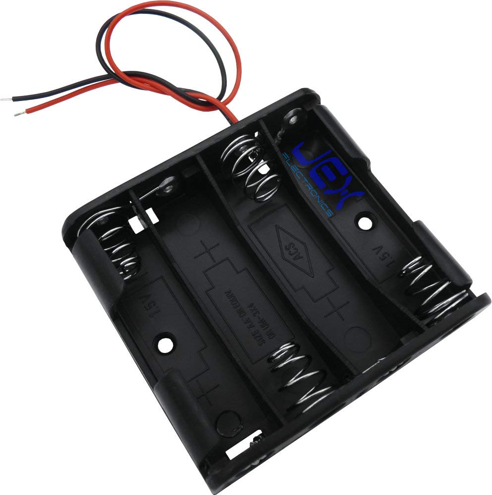 Four/Quad/4X AA Flat DIY Battery Holder Case Box Base 6V Volt PCB Mount with Bare Wire Ends