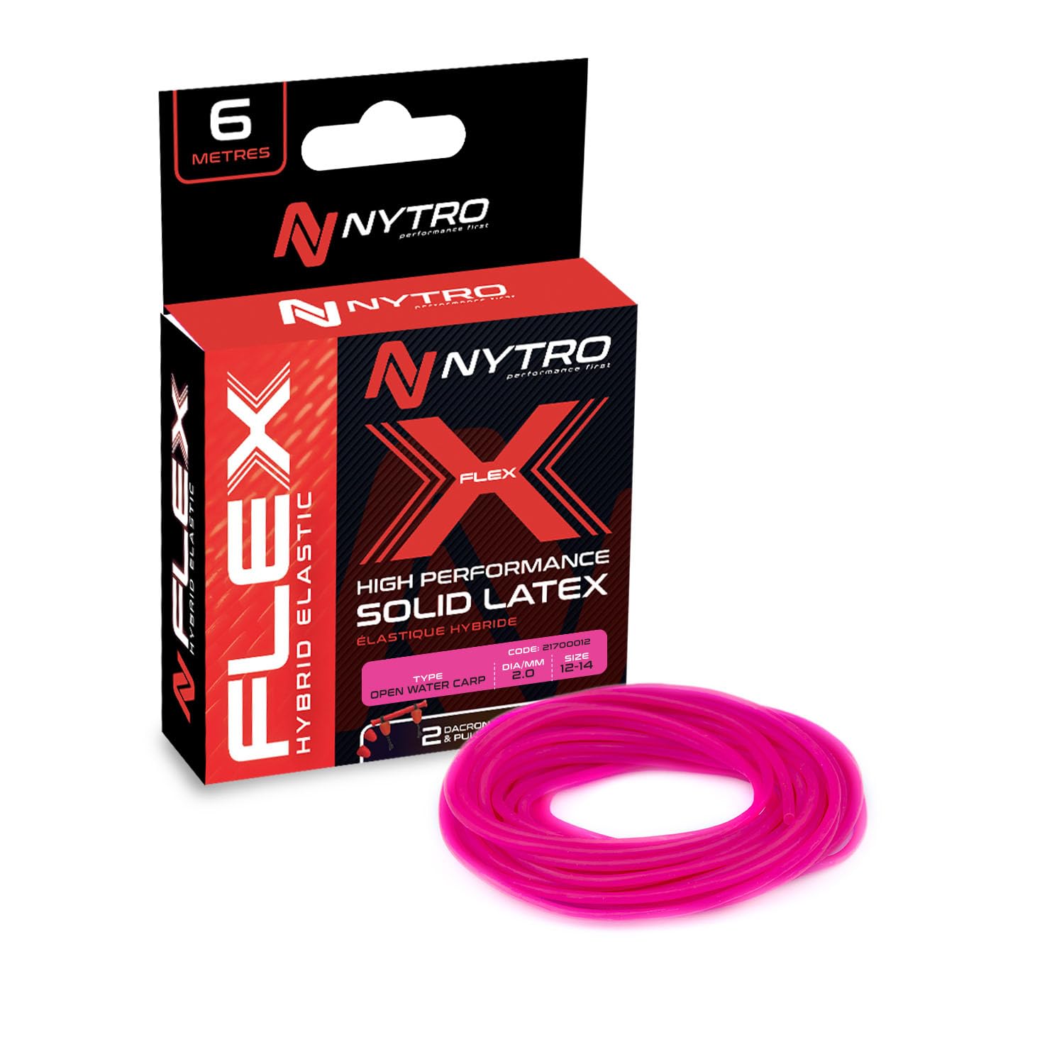 Nytro Flex Hybrid Elastic | Size 12-14 2.0mm 6m | Bright Pink