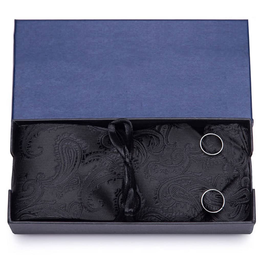 Geschenkbox Krawattenset Manschettenknöpfe mit Geschenkbox Jacquard gewebte Krawattenset für Männer Hochzeitsfeier