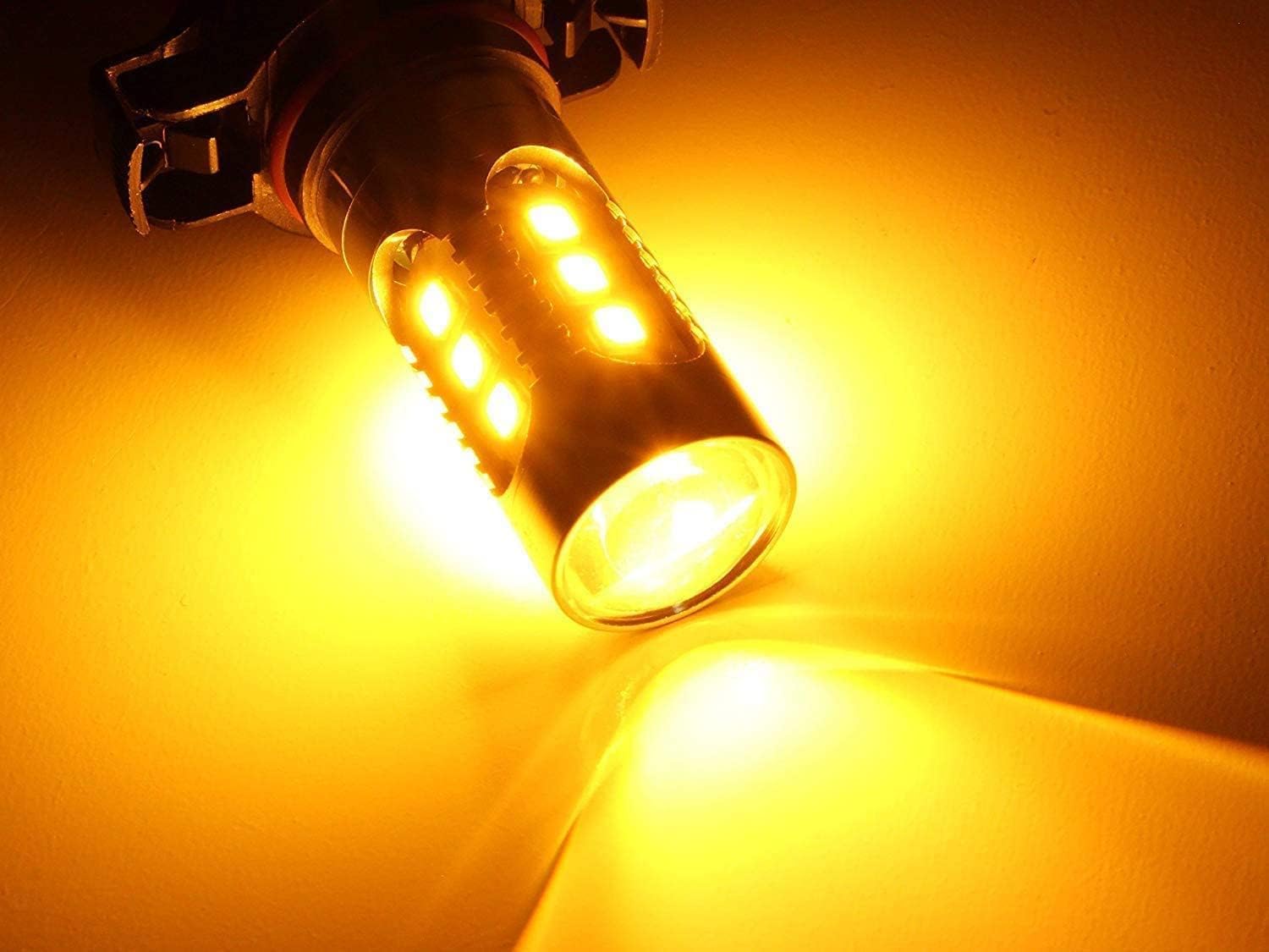 (2）Amber Yellow Error Free High Power PY24W 5200s LED Bulbs Compatible With BMW Front Turn Signal Lights Canbus