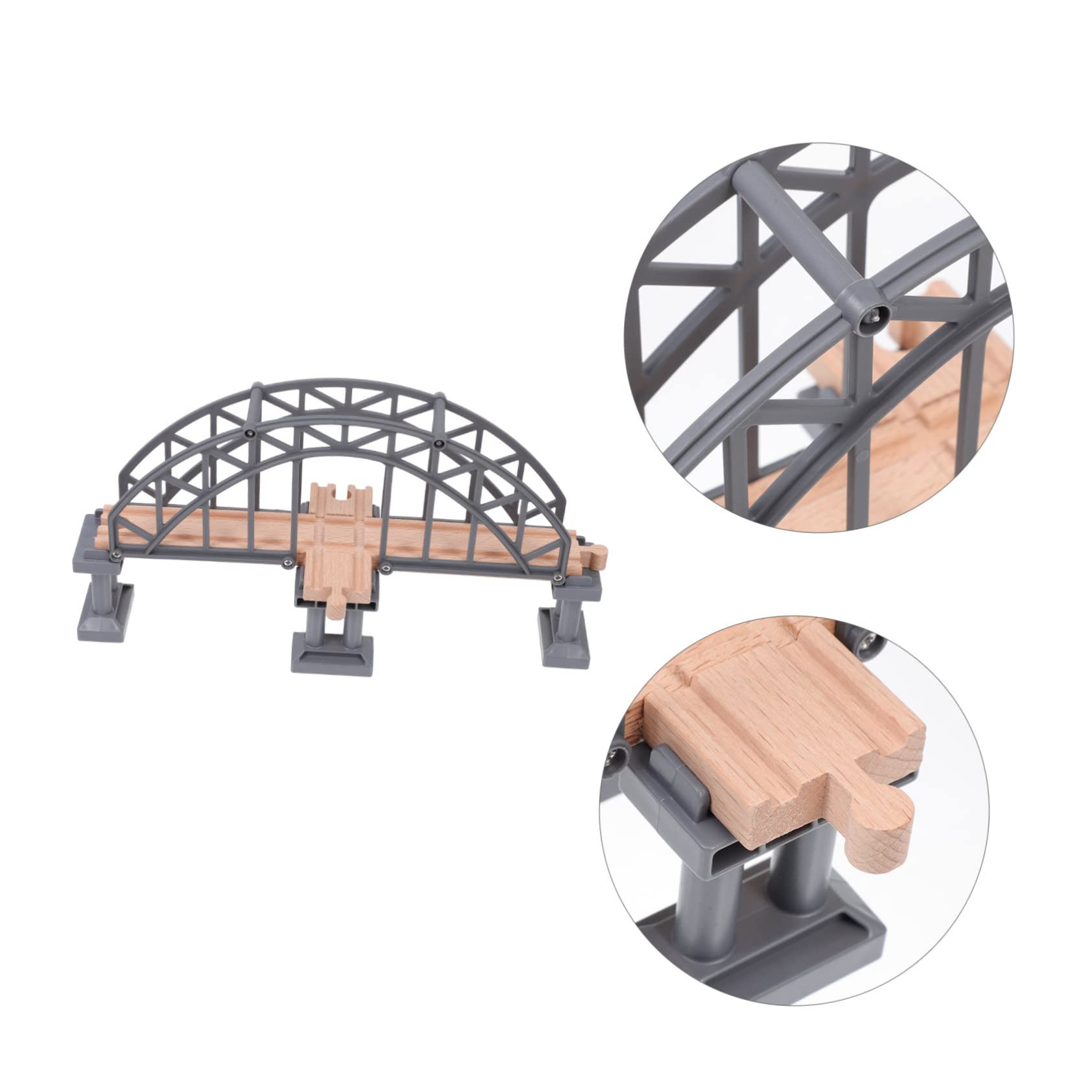 Uonlytech Ponte Binario Trenino per Bambini, Accessorio Ferroviario 1 Pezzo | Abs e Legno, Leggero, Allena Manualità e Pensiero Creativo, per Giochi di Costruzione e Percorso