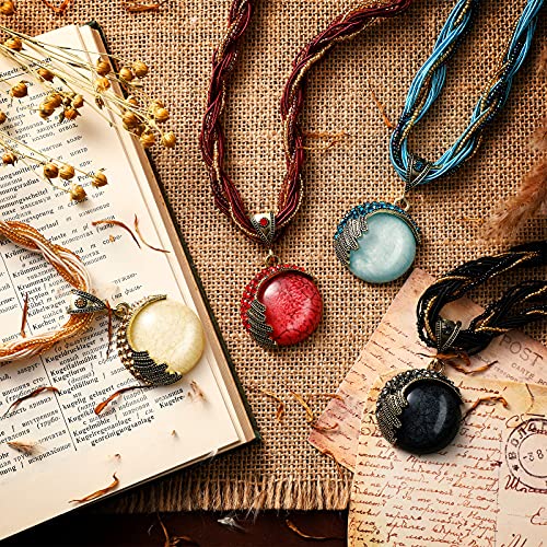 4 Pcs Bohemian Necklace for Women Turquoise Jewelry Necklace Statement Beaded Vintage Chunky Chain Pendant for Women Ladies4