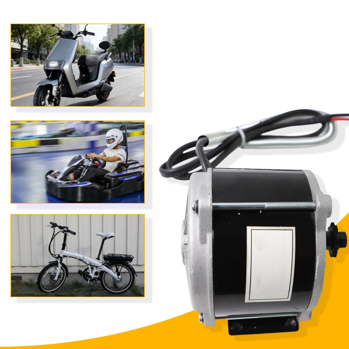 Replacement Electric Motor Compatible with Razor Crazy Cart XL - 36V 500W Gear Reduction Motor MY1018E-D, 1700RPM for E-Bike, Scooter, Go Kart, ATV