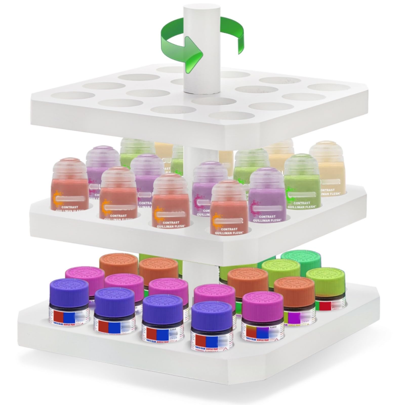 Amazon.com: Pumtus 3-Tier Spinning Paint Organizer Rack, 54 Bottles ...