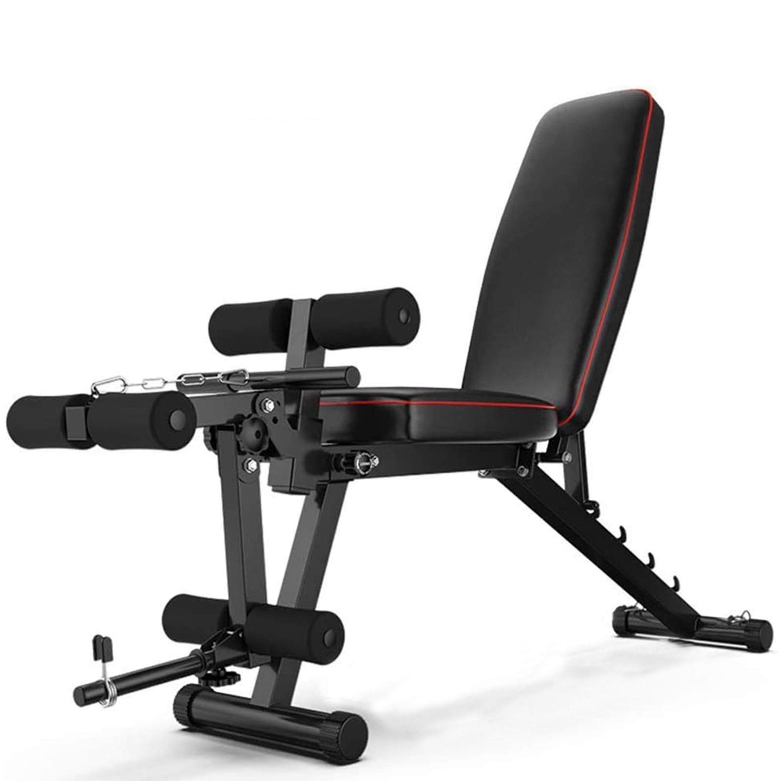 GJXJY Panca Pieghevole Palestra Leg Extension Leg Curl, Panca Reclinabile Palestra Professionale, Multifunzione Panca per Pesi Addominali, Massimo 440 Lb