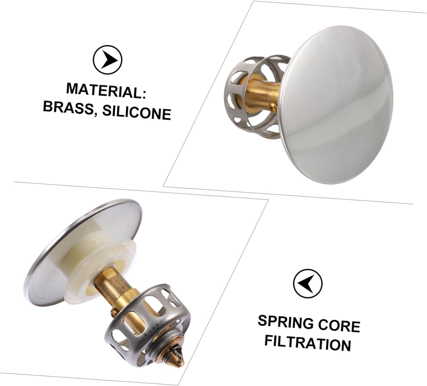 Badezimmer-Filterstopfen, Abfluss-Jumper, Haarspüle, Edelstahl-Waschbecken, Badewannenfilter, Edelstahl-Waschbecken, Badewannen-Ablaufstopfen, Universal-Badewannen-Abflussstopfen, Bad-Waschbecken, Bad
