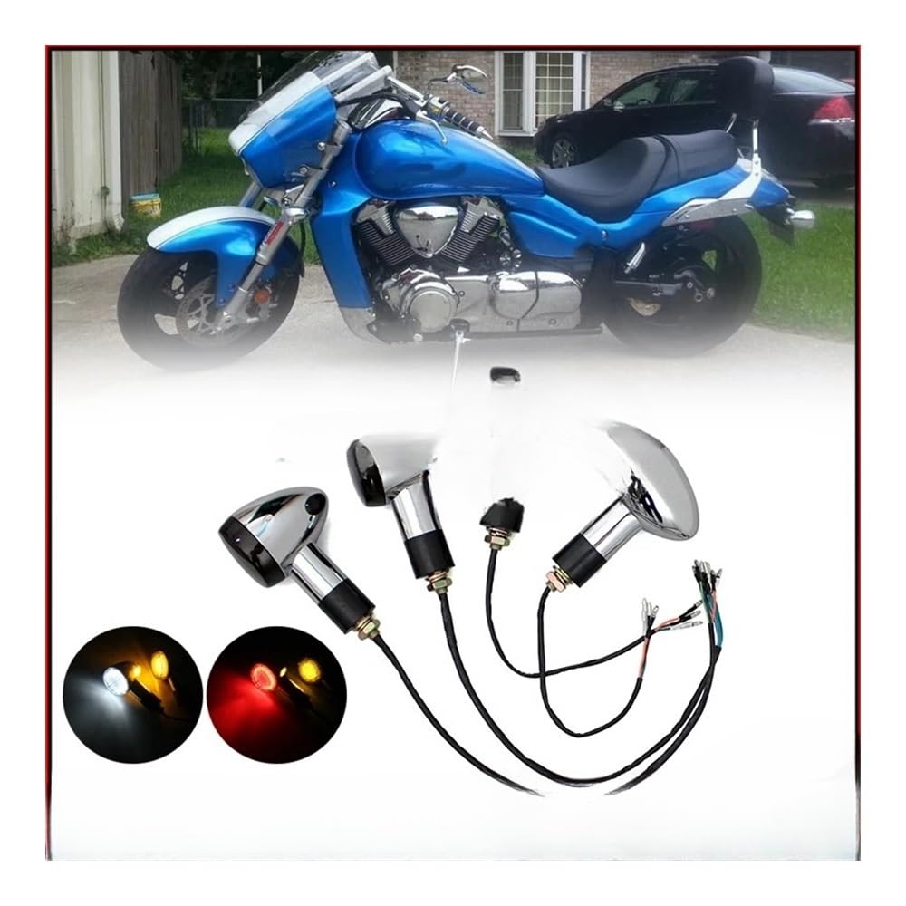 Intermitentes Moto Indicador Luces LED Delanteras Y Traseras para Motocicleta, Indicadoras De Freno, Lámpara Día para para para M109 Universal M10