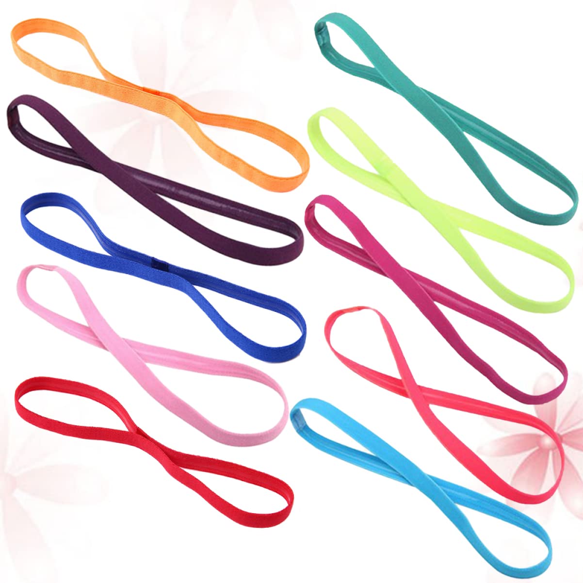FRCOLOR 30pezzi Fasce Elastiche Per Yoga Cerchietti Sportivi Antiscivolo Colori Candy Accessori Per Fitness e Attività All Aperto