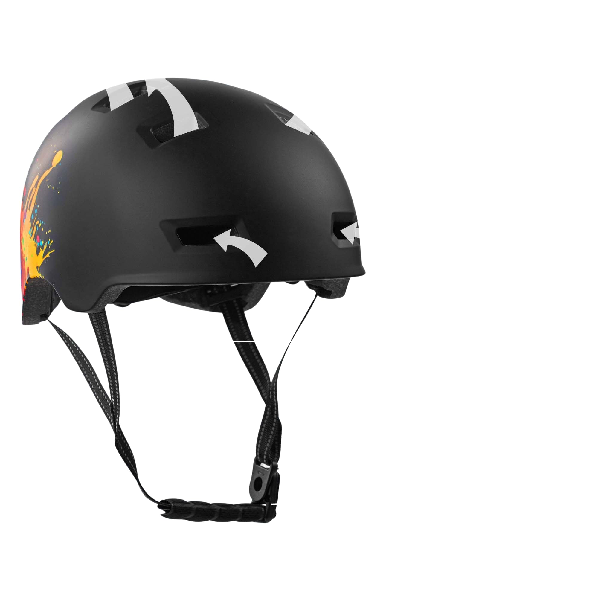 Crazy Safety RampageOrange SnakeKask do rowerów, deskorolek, łyżworolek i rowerów BMX, kask rowerowy dla mężczyzn, kobiet i dzieci, M (54-57 cm), regulowany kask skaterski i rowerowy