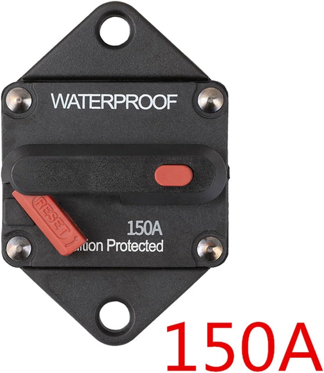 20-200A 12V 48V Car Audio Amplifier Circuit Breaker Fuse Holder Stereo Refit Adapter with Manual Reset Button(150A)