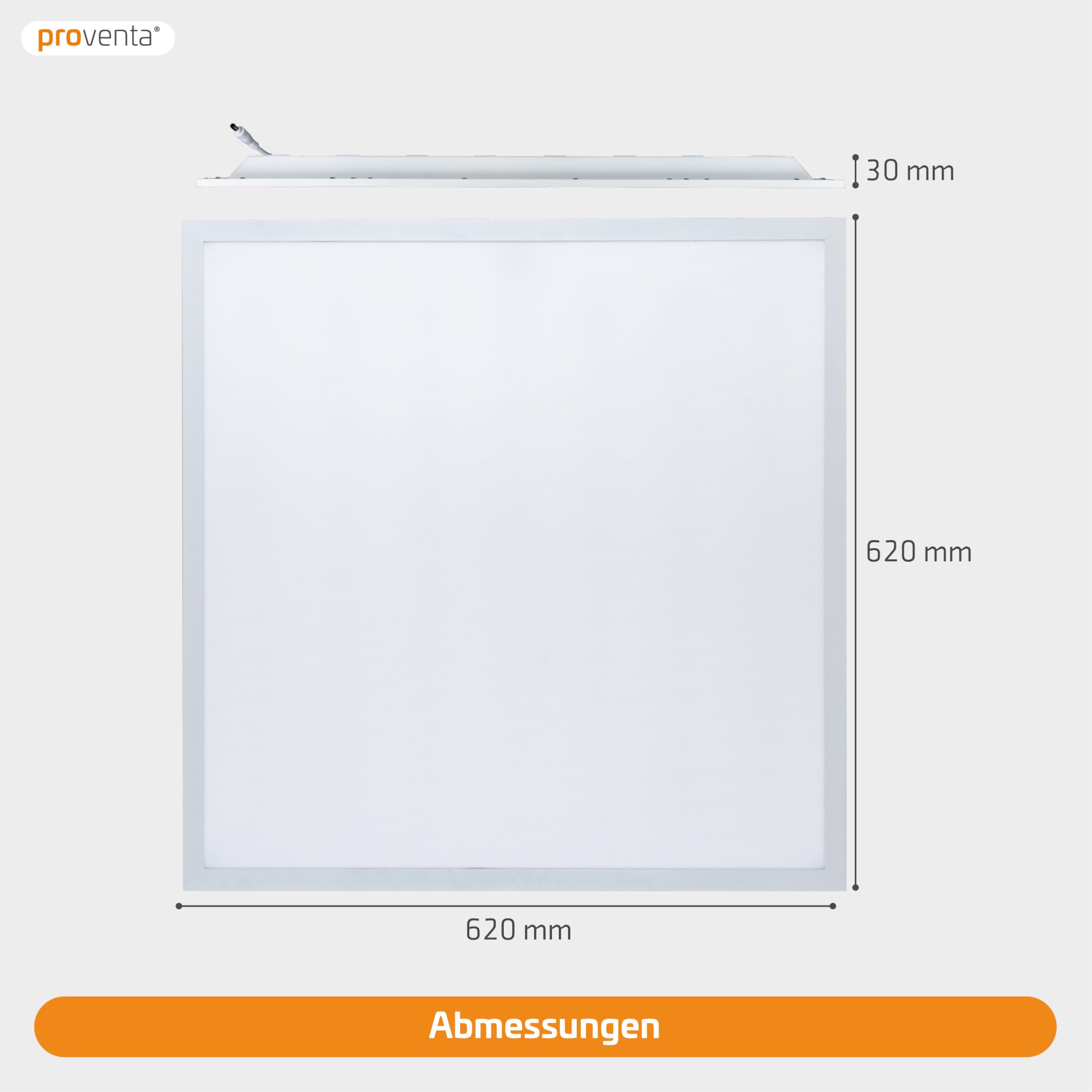 Proventa 30W LED Panel 62x62 cm (5er Set) – UGR<19 BAP-konform & 4.500 Lumen (150lm/W) – Marken-Netzteil & 100.000h – Flimmerfreie Rasterleuchte Neutralweiß 4000K