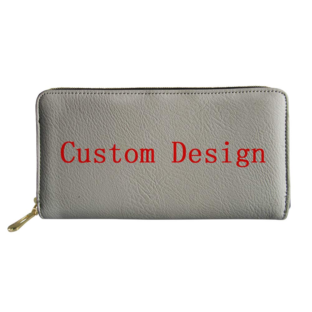 doginthehole Personalized Customized Fashion Women Wallet Zip Around Clutch Ladies Travel Coin Purse