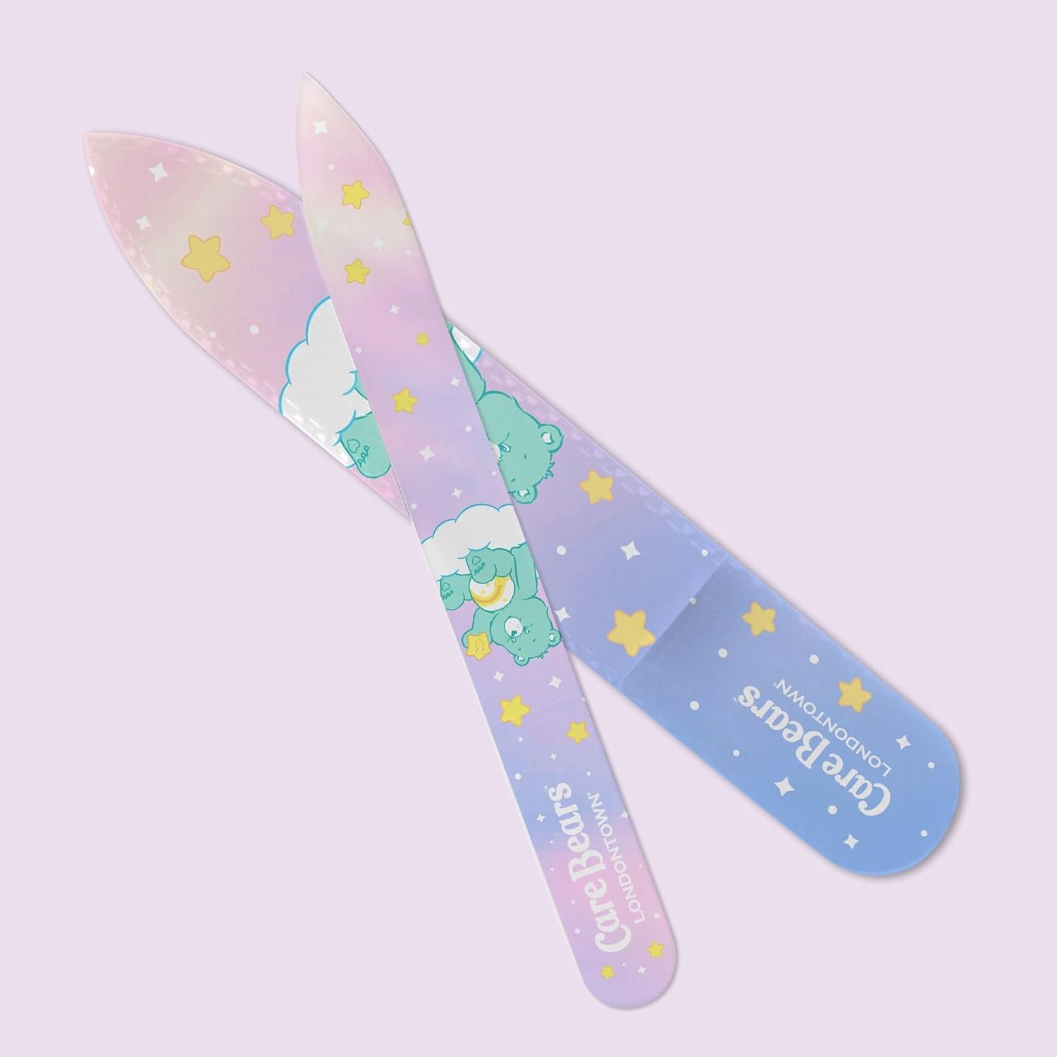 Care Bears TM by LONDONTOWN Wish Bear Glass Nail File – Reusable Crystal Nail File for Gentle Shaping, Smoothing & Preventing Splitting, Durable & Easy-to-Clean Nail Care Tool
