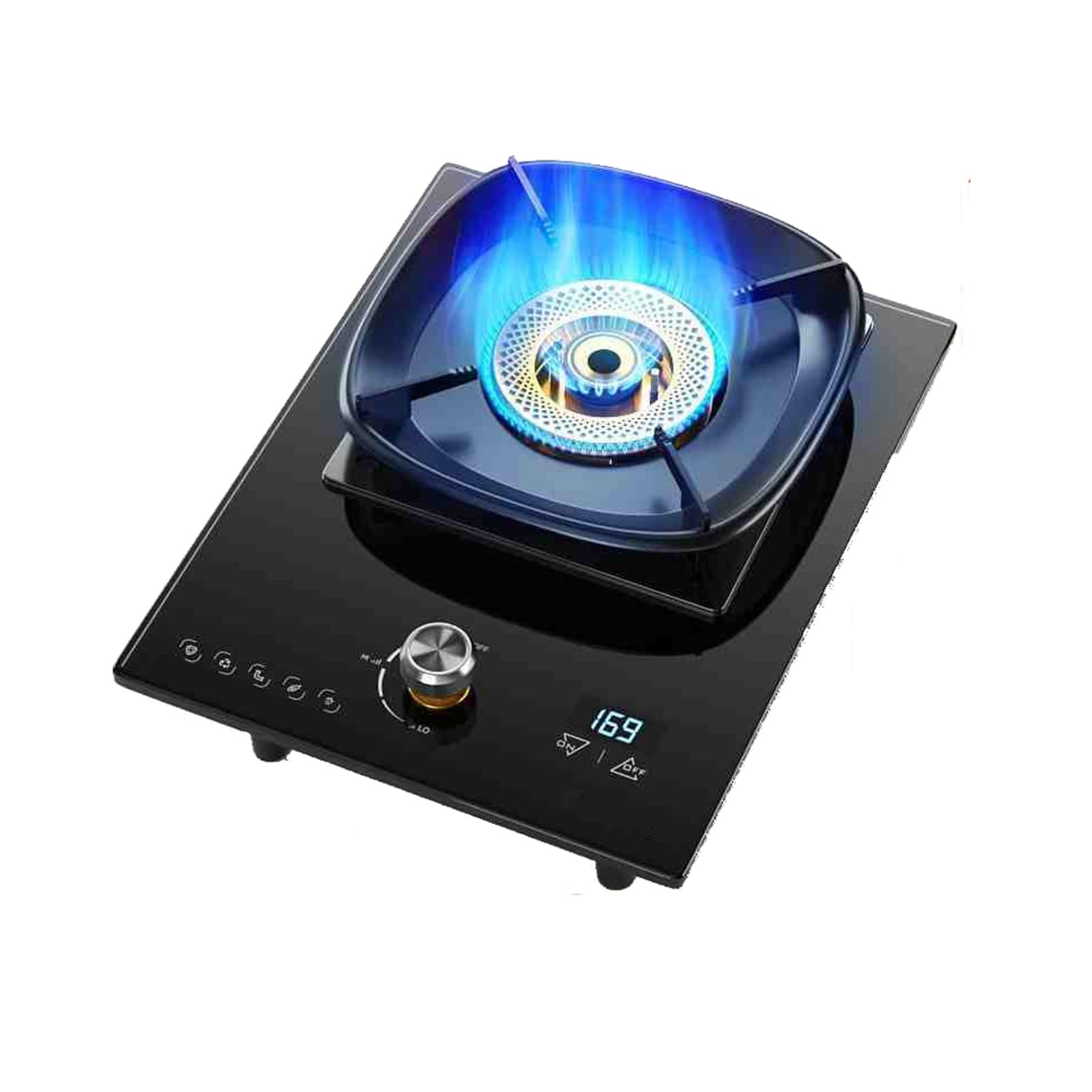 UGTFFT Table Top Cooker Single Burner Gas Hob,LPG Cooker,Stainless Steel Efficient Tabletop,with Flame Failure Protection,Home(LPG)