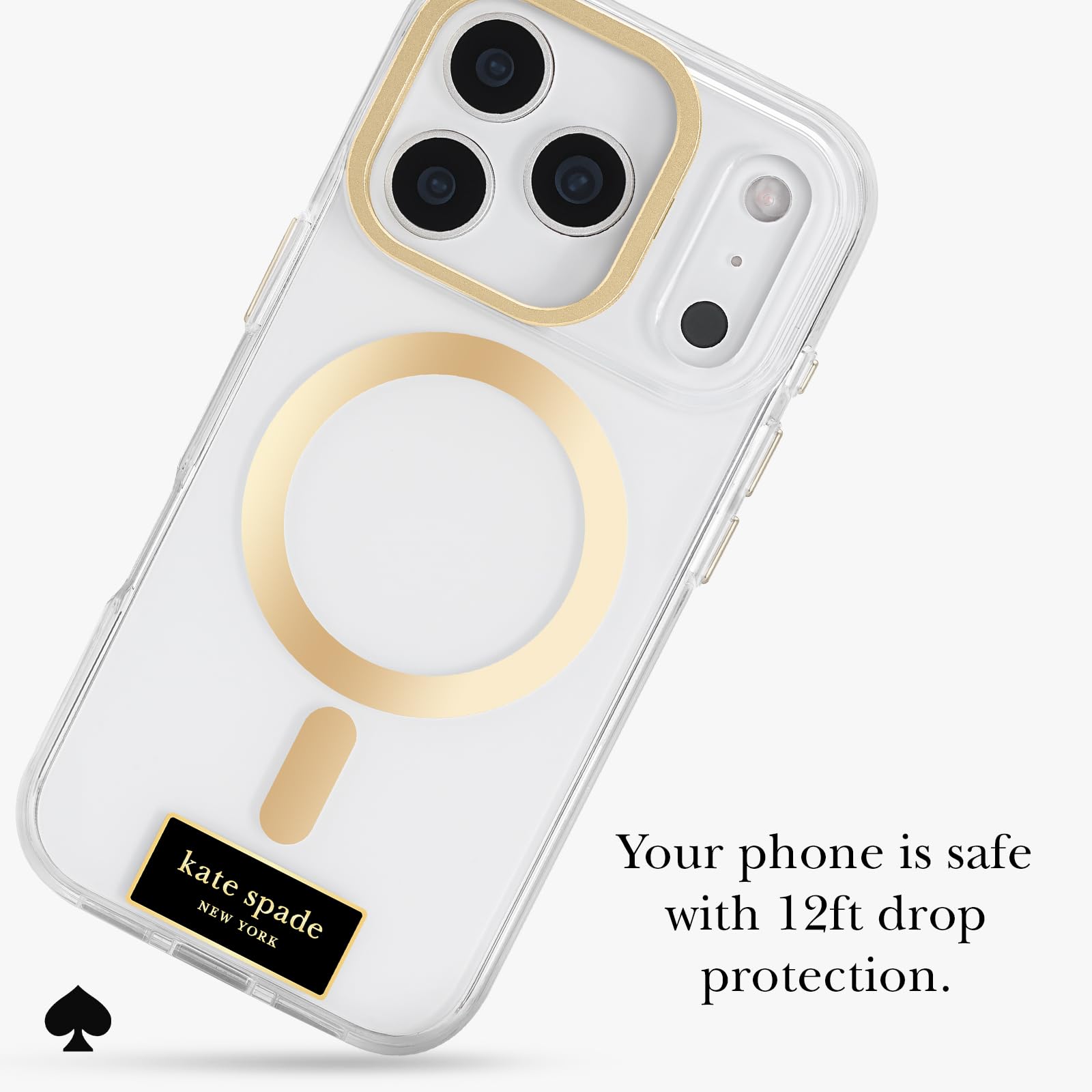 Kate Spade New York Schutzhülle mit Kameraständer für iPhone 17 Pro, Kristallklar