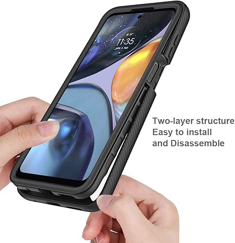 Miniatura 3 de Funda compatible con Motorola Moto E32, anticaídas y amortiguadora compatible con Motorola Moto E32  Moto E32S 4G  Moto G22 XT2831-3 funda negra