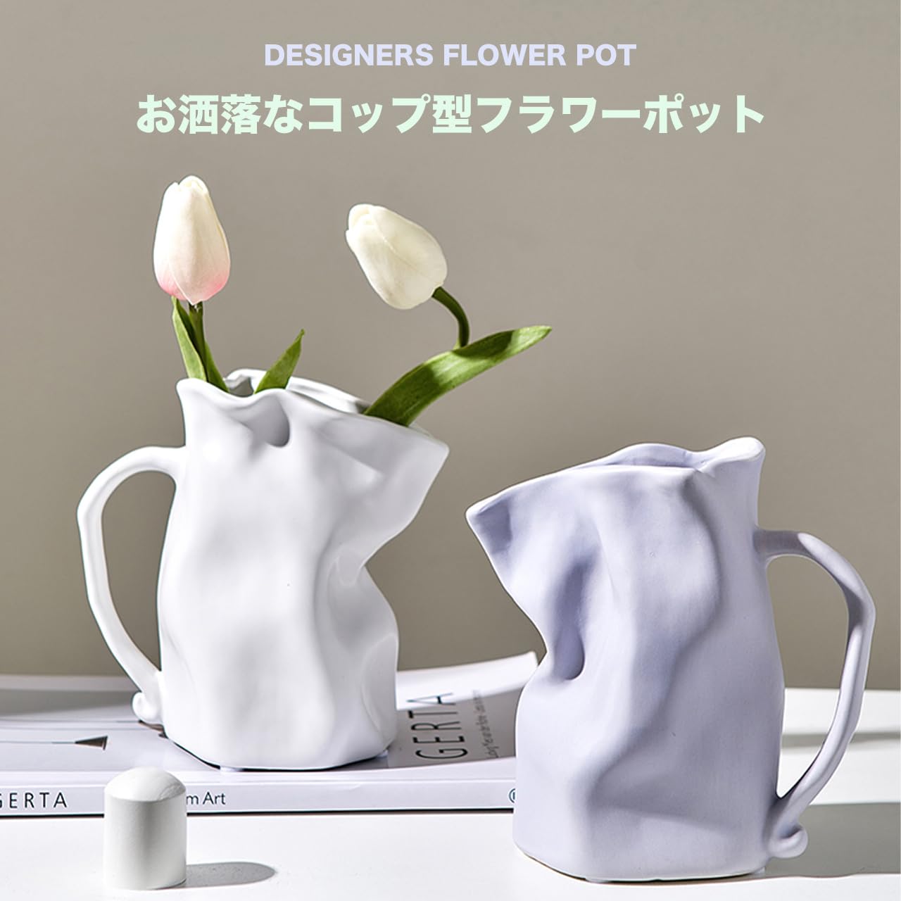 花瓶　ポット型　陶器　Hana    インテリア 花瓶ポット型陶器Hana インテリア