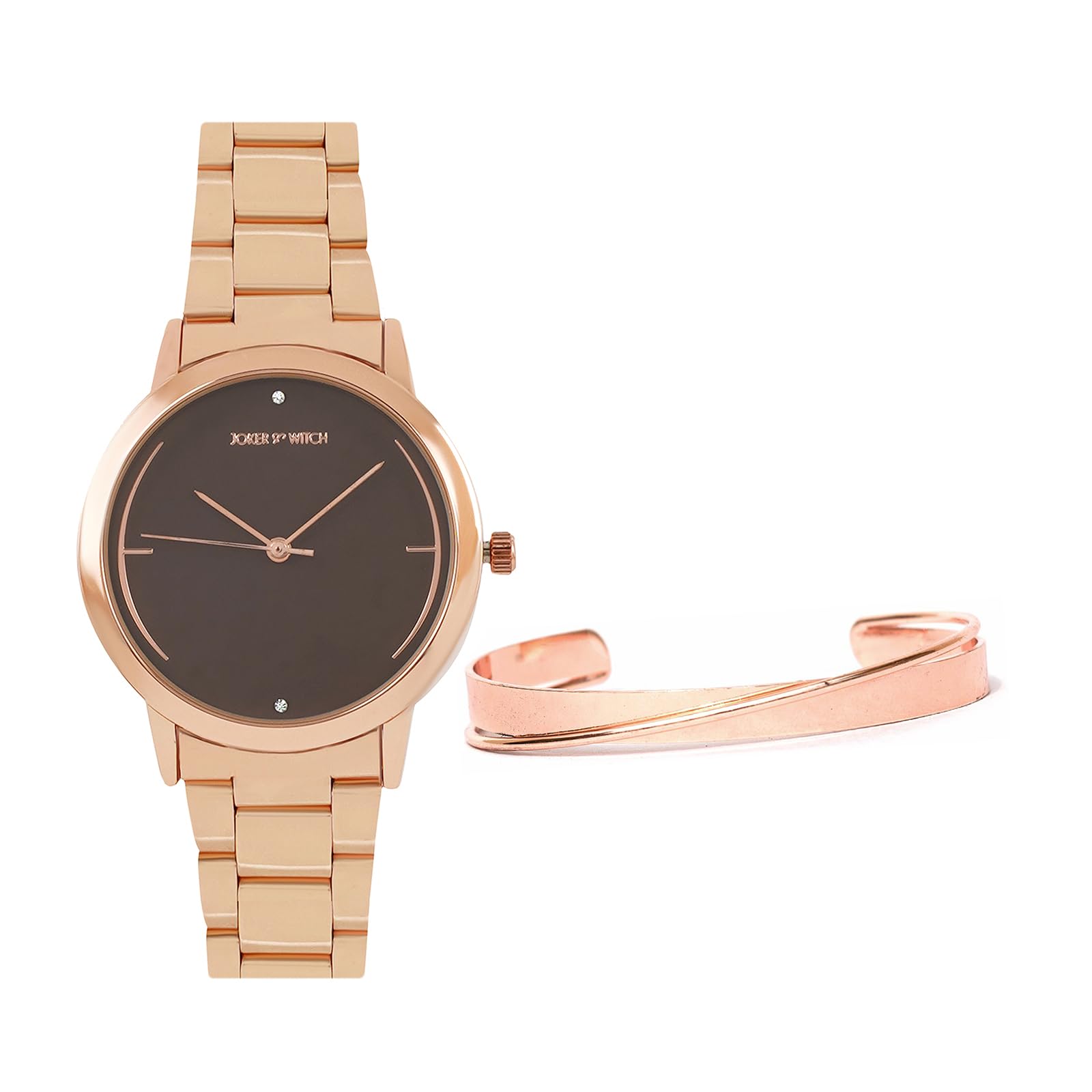 Joker & Witch Stainless Steel Women Merida Rosegold Analog Watch Bracelet Stack, Brown Dial, Rose Gold Band (B0C7L8V5QF) Amazon Price History, Amazon Price Tracker