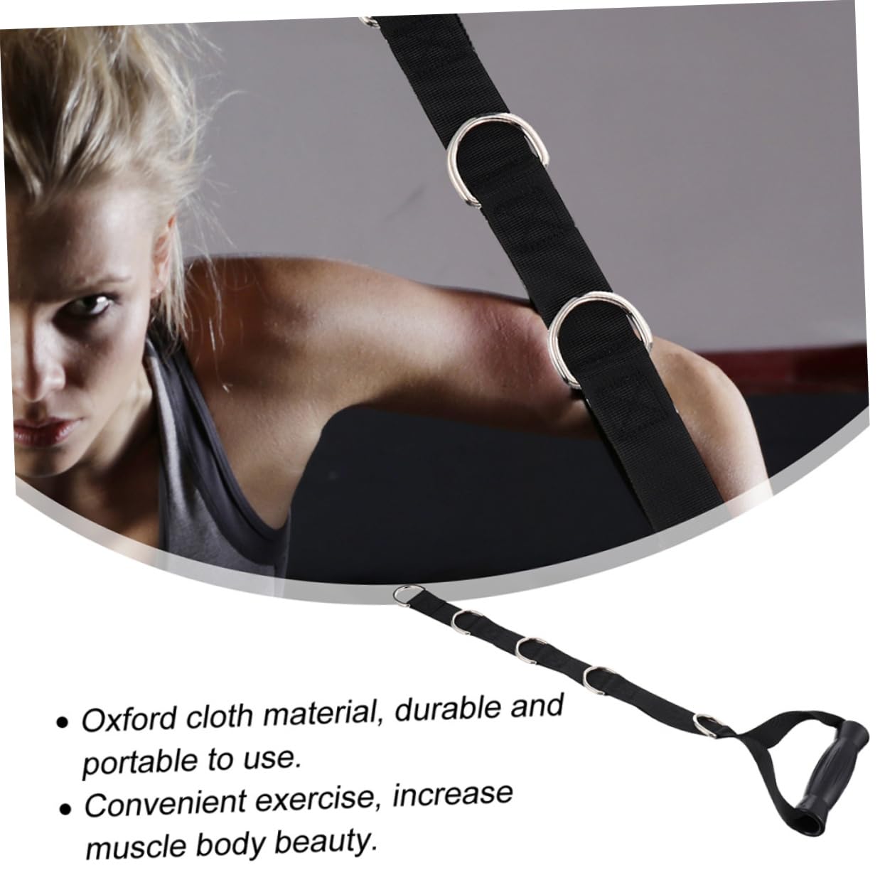 Correa de Asa 10 Anillos en D para Fitness Negra 2 Uds