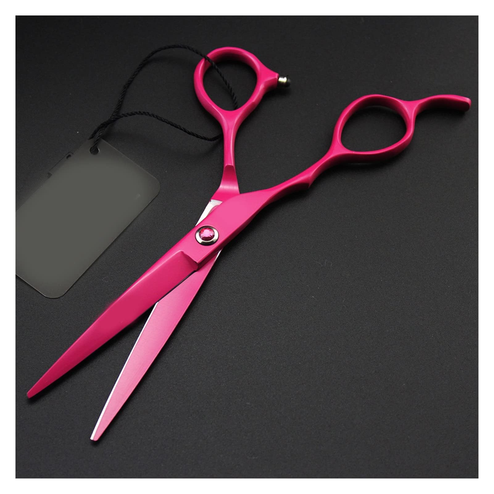 CrEev Friseurschere 6,0 Zoll rosarote Schere für die Linke Hand, professionelle Friseurschere, Friseurschere, gerade dünne Schere Friseurwerkzeuge (Farbe: Set) (Set B)