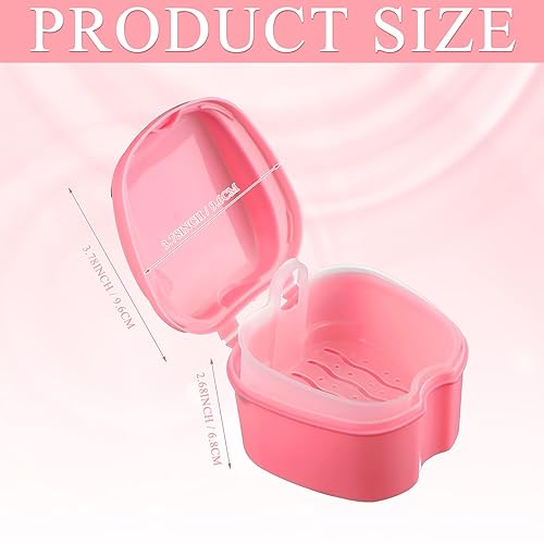 Miniatura 2 de Zubebe Estuche de 20 piezas para dentadura postiza con cesta de colador, soporte para dentadura postiza, contenedor de dentadura para remojar la