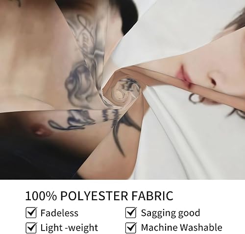 Miniatura 7 de zyqubaw Tapiz Jungkook con bandera de estrella, cartel para colgar en la pared, póster para dormitorio, sala de estar, decoración de dormitorio