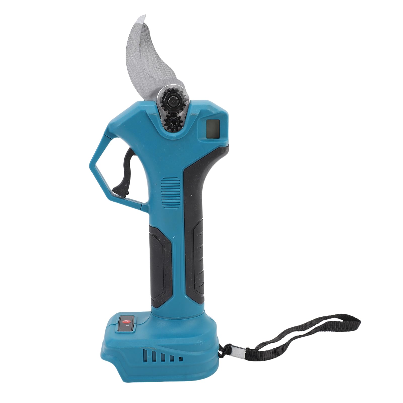 Tbest Blaue Elektrische Astschere, 30 Mm Schnittdurchmesser, Sk5-Klingen, Kabellos, Wiederaufladbar, Astschere mit Digitalanzeige für den Garten- und Landschaftsbau, Bürstenloser Motor