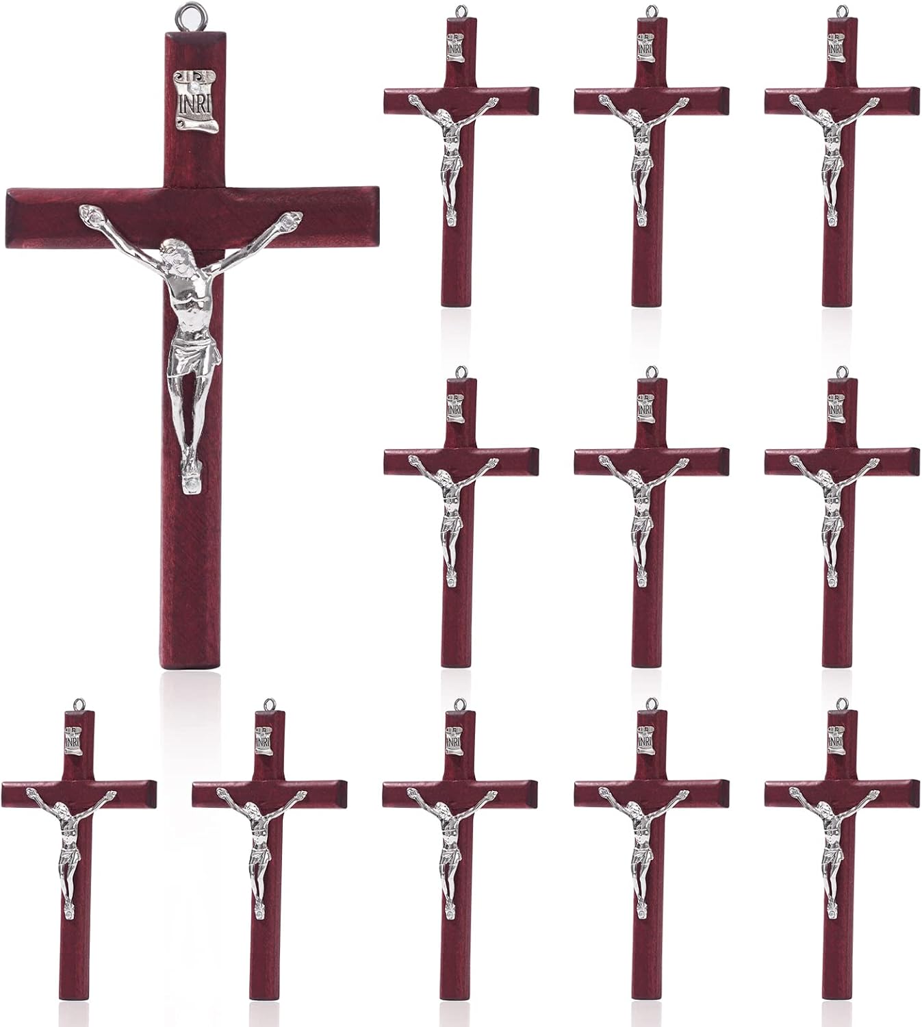 SHAOQINLIN 12 Pieces Crucifix Wall Cross, 4.7 Inch Wooden