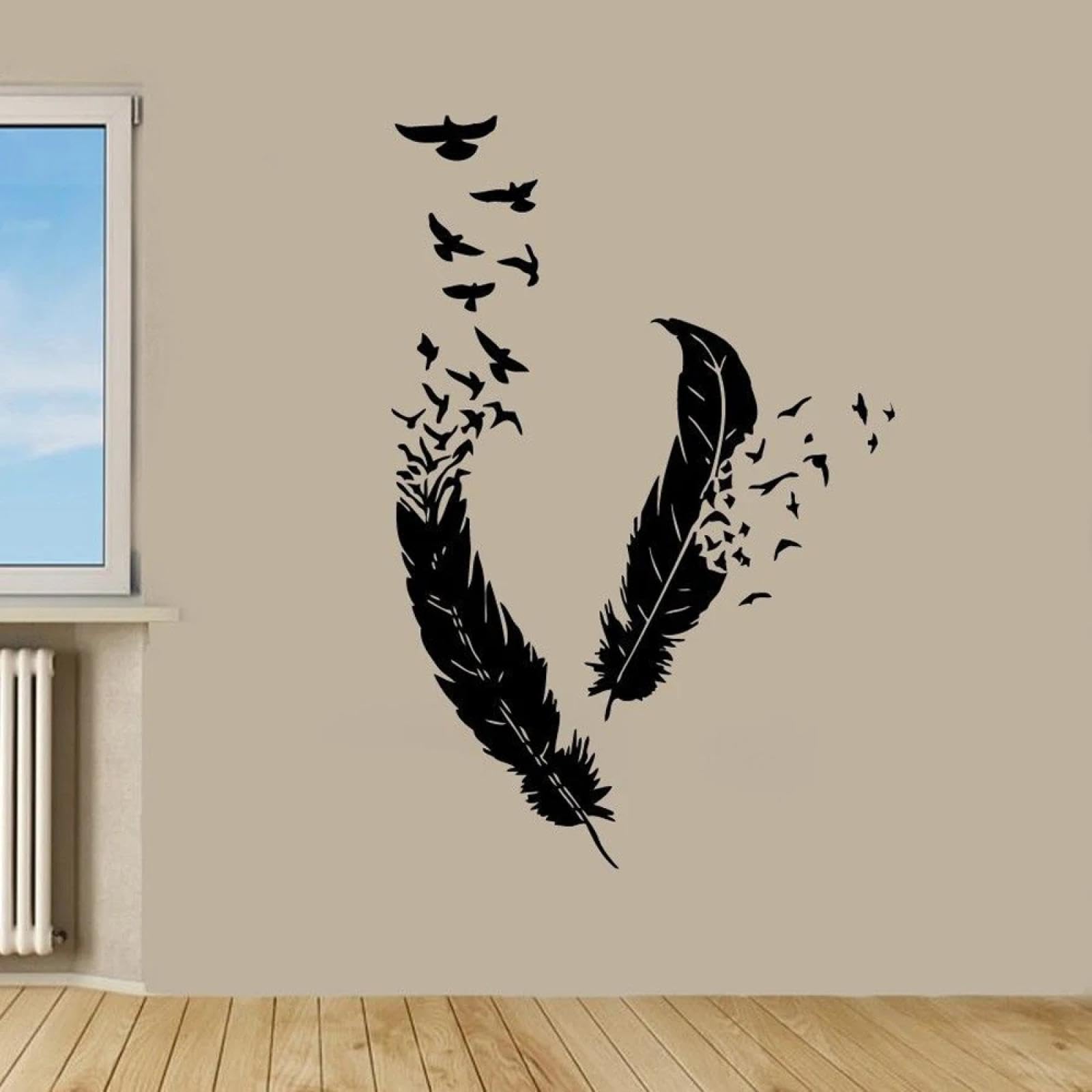 WEIMEIJIE Beautiful and Cool Bird Feather Flying Wallpaper for bedrooms, Boys' and Girls' Rooms, kindergartens, and Nurseries.